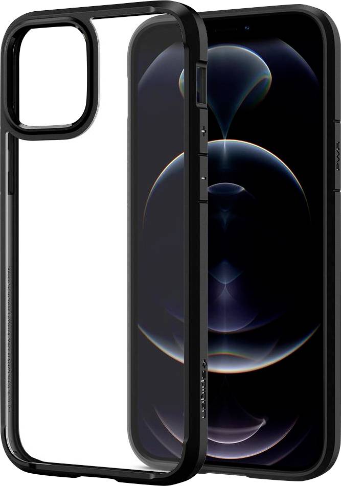 Spigen Ultra Hybrid Backcover Apple iPhone 12 Pro Schwarz, Transparent Induktives Laden ACS01703