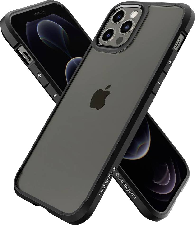 Spigen Ultra Hybrid Backcover Apple iPhone 12 Pro Schwarz, Transparent Induktives Laden ACS01703
