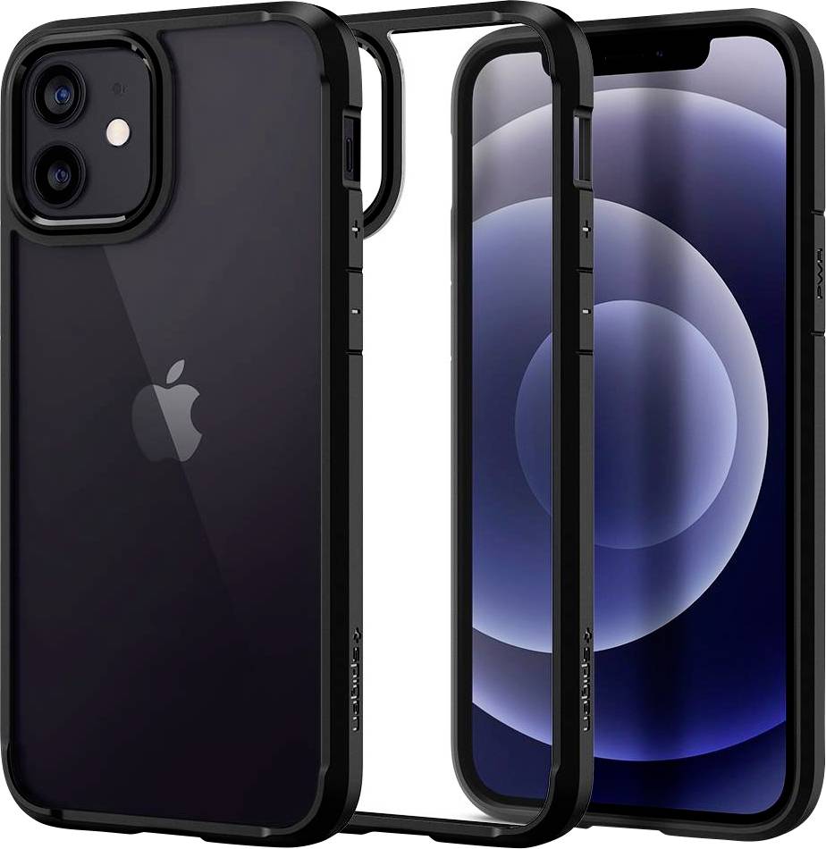 Spigen Ultra Hybrid Backcover Apple iPhone 12 Pro Schwarz, Transparent Induktives Laden ACS01703