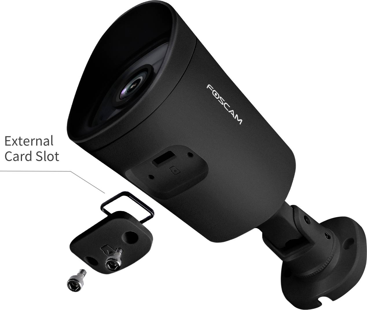 Foscam G4EP, IP-Sicherheitskamera, Outdoor, Kabelgebunden, Decke/Wand, Schwarz, Geschoss