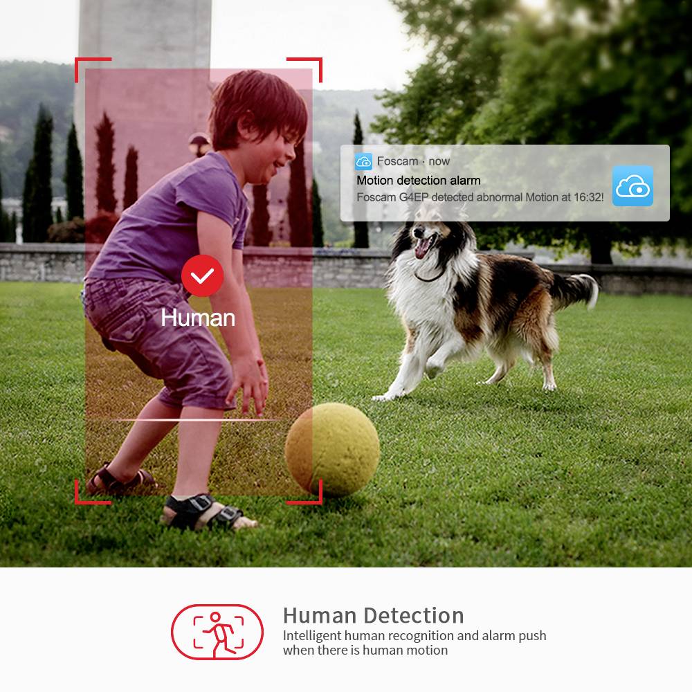 Foscam G4EP, IP-Sicherheitskamera, Outdoor, Kabelgebunden, Decke/Wand, Schwarz, Geschoss