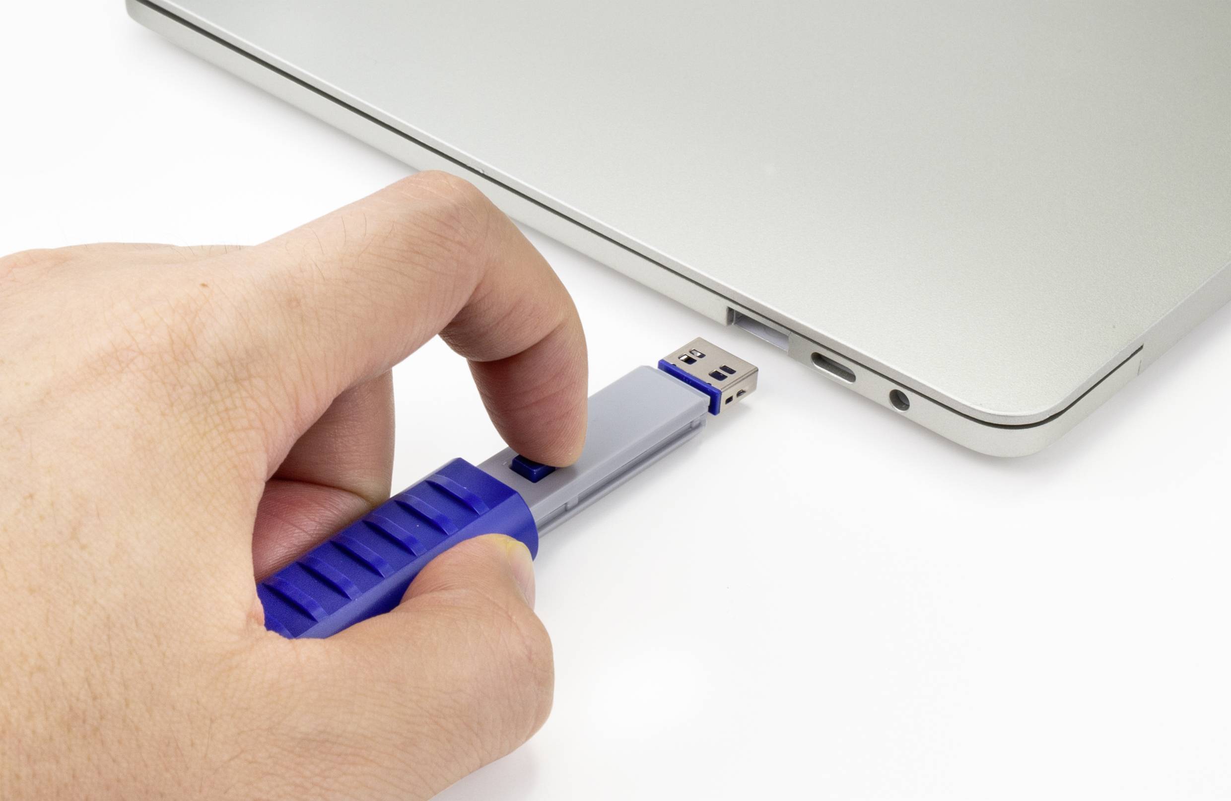 Renkforce USB-A Port Schloss RF-4714586 6er Set Silber, Blue inkl. 1 Schlüssel RF-4714586