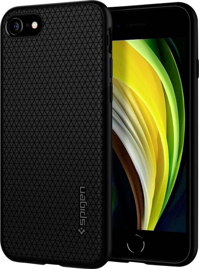 Spigen Liquid Air Backcover Apple iPhone 7 Schwarz Induktives Laden, Standfunktion, Stoßfest 042CS20511