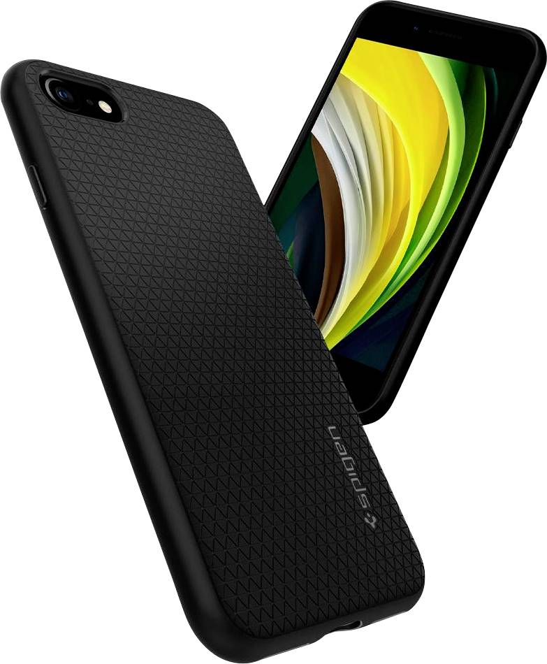 Spigen Liquid Air Backcover Apple iPhone 7 Schwarz Induktives Laden, Standfunktion, Stoßfest 042CS20511