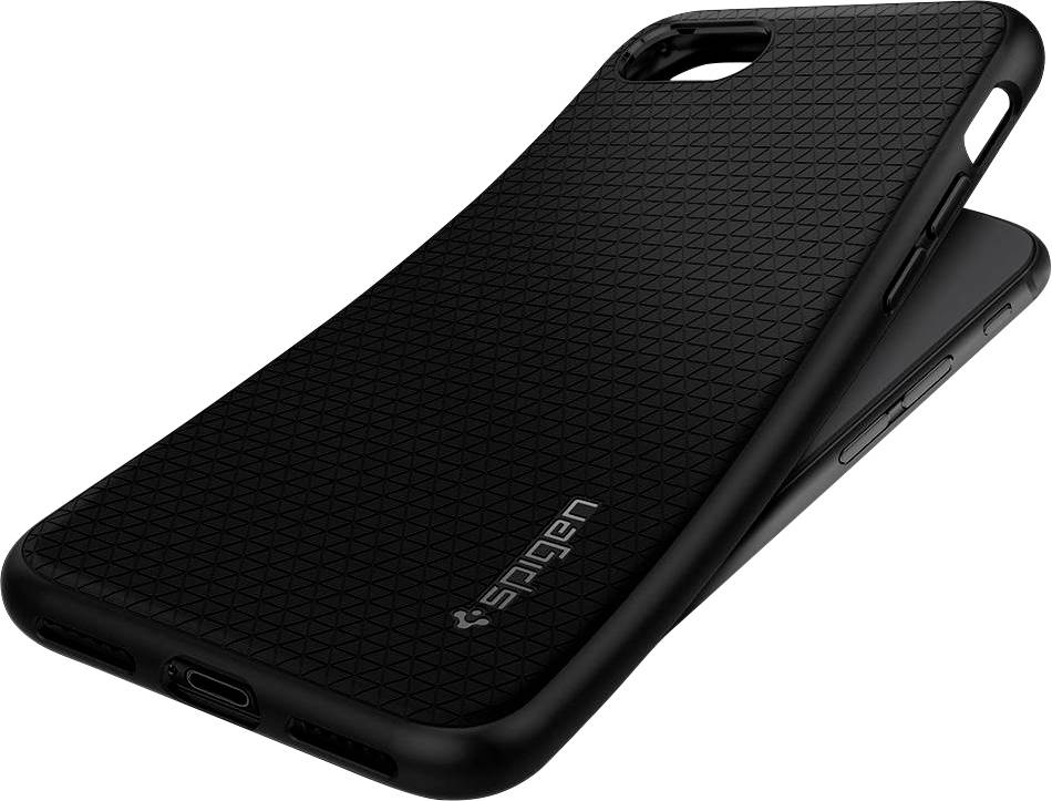 Spigen Liquid Air Backcover Apple iPhone 7 Schwarz Induktives Laden, Standfunktion, Stoßfest 042CS20511