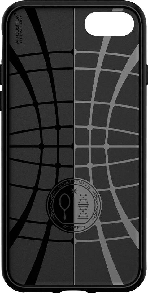 Spigen Liquid Air Backcover Apple iPhone 7 Schwarz Induktives Laden, Standfunktion, Stoßfest 042CS20511