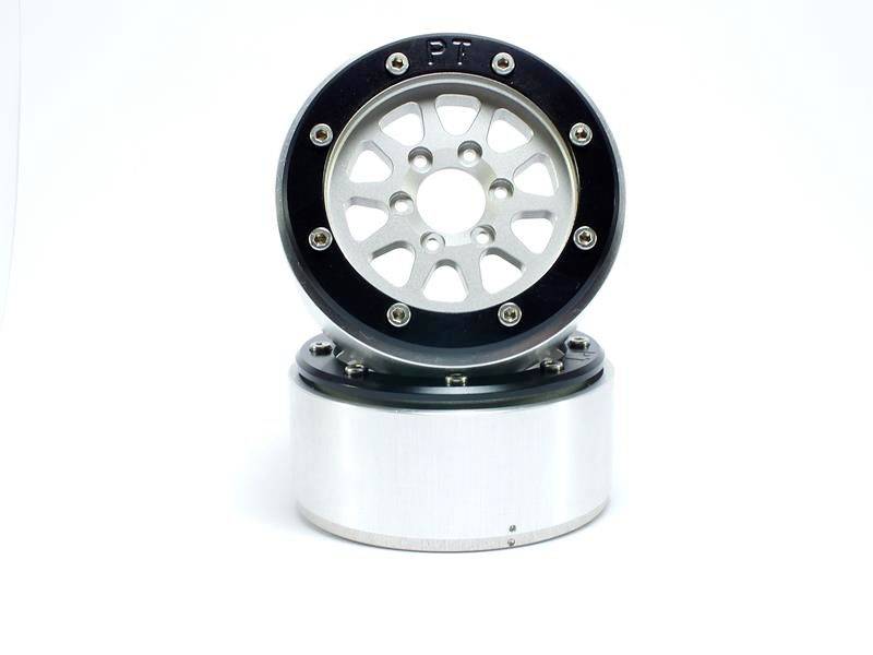 Metsafil 1:10 Crawler Felgen Gear Silber-Schwarz 1 Paar