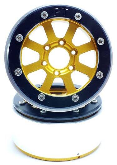 Metsafil 1:10 Crawler Felgen Hammer Gold, Schwarz 1 Paar