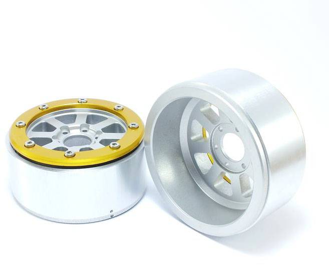 Metsafil 1:10 Crawler Felgen Hammer Silber/Gold 1 Paar