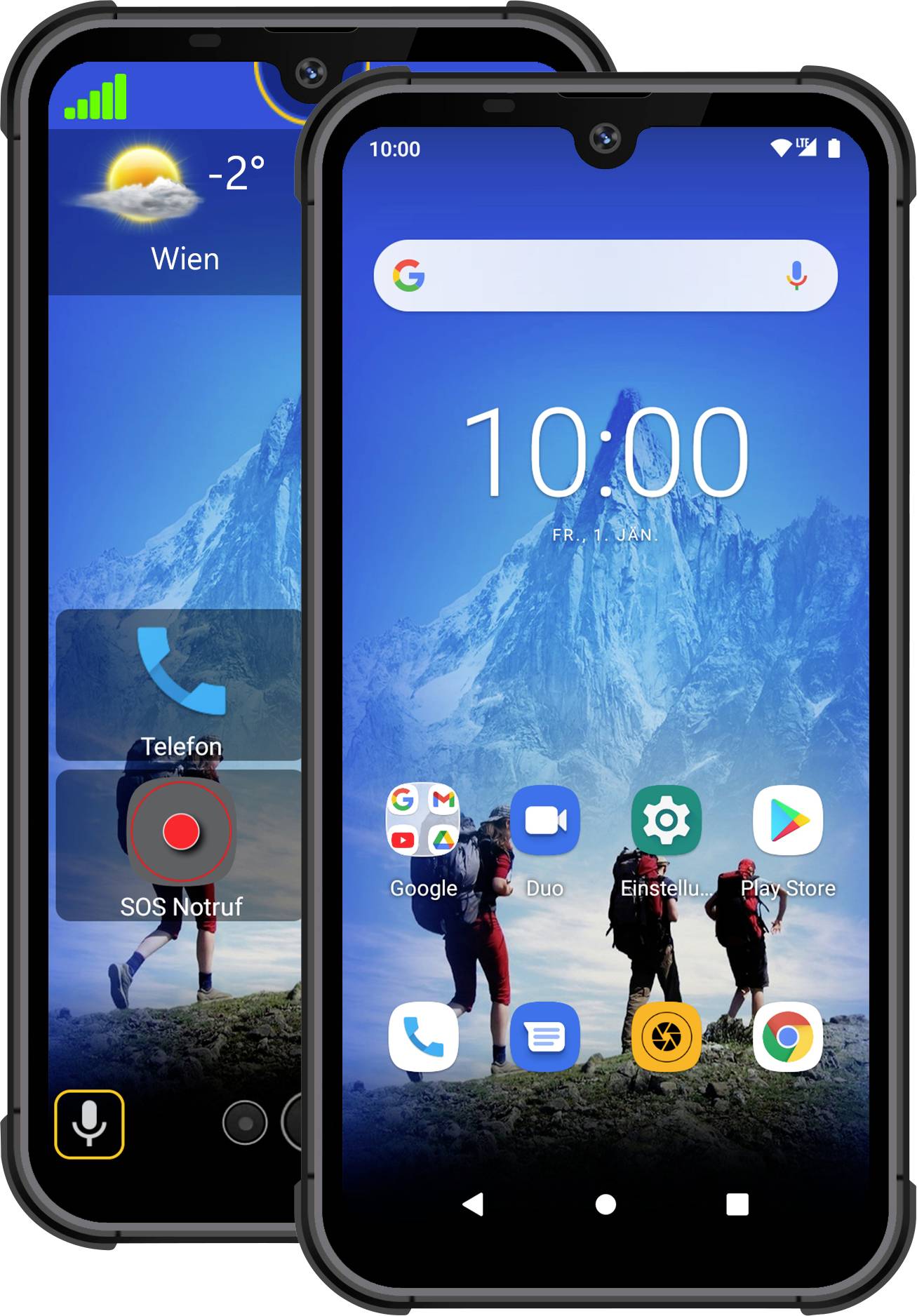 Beafon MX1-EU001B Outdoor Smartphone 128 GB 14.5 cm (5.7 Zoll) Schwarz Android™ 10 Dual-SIM