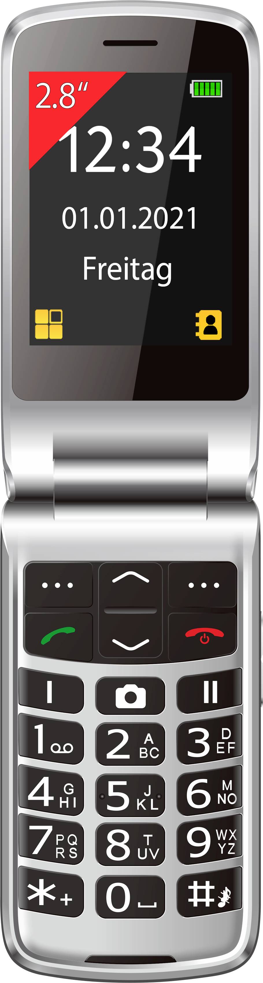 beafon SL645plus_EU001B Senioren-Klapp-Handy Schwarz, Silber