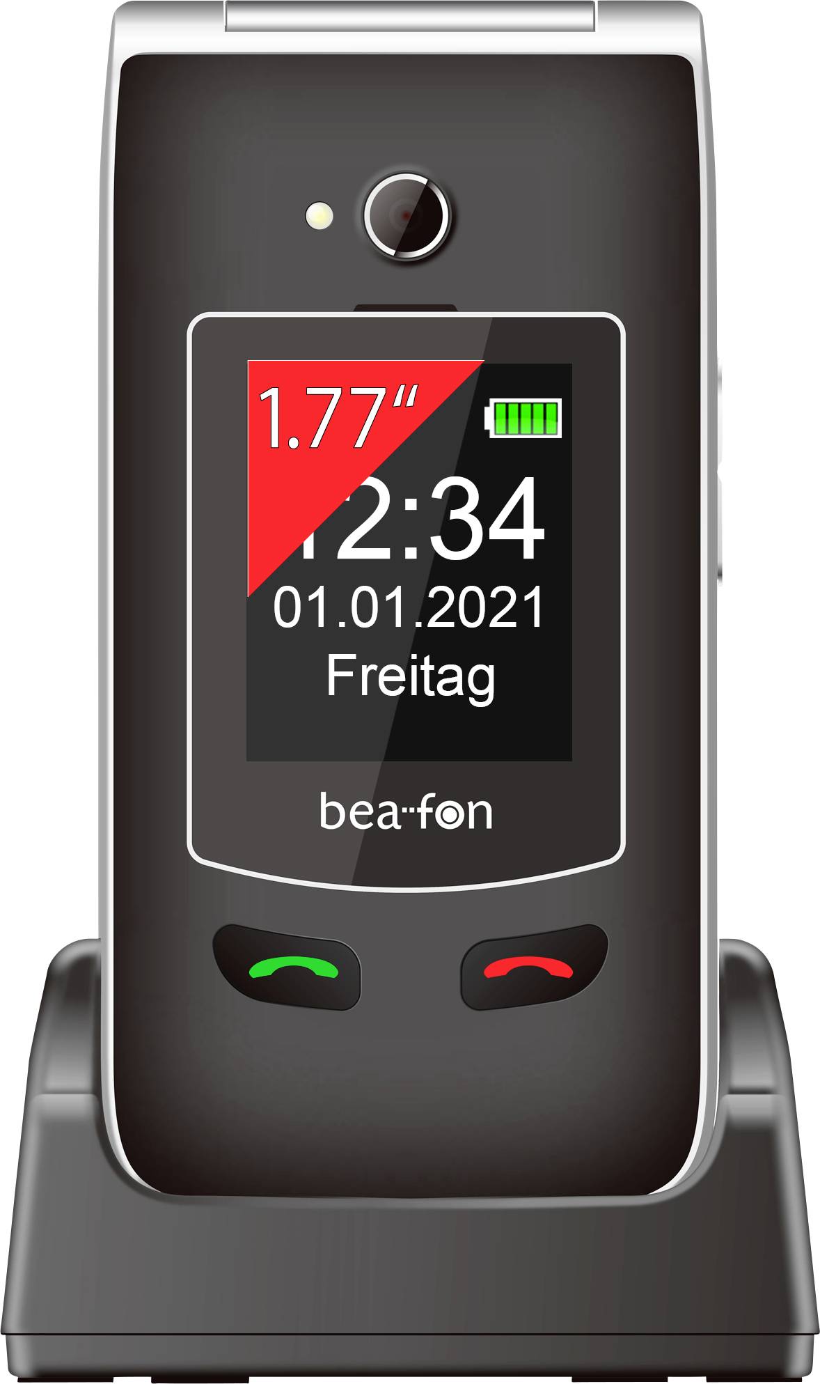 beafon SL645plus_EU001B Senioren-Klapp-Handy Schwarz, Silber