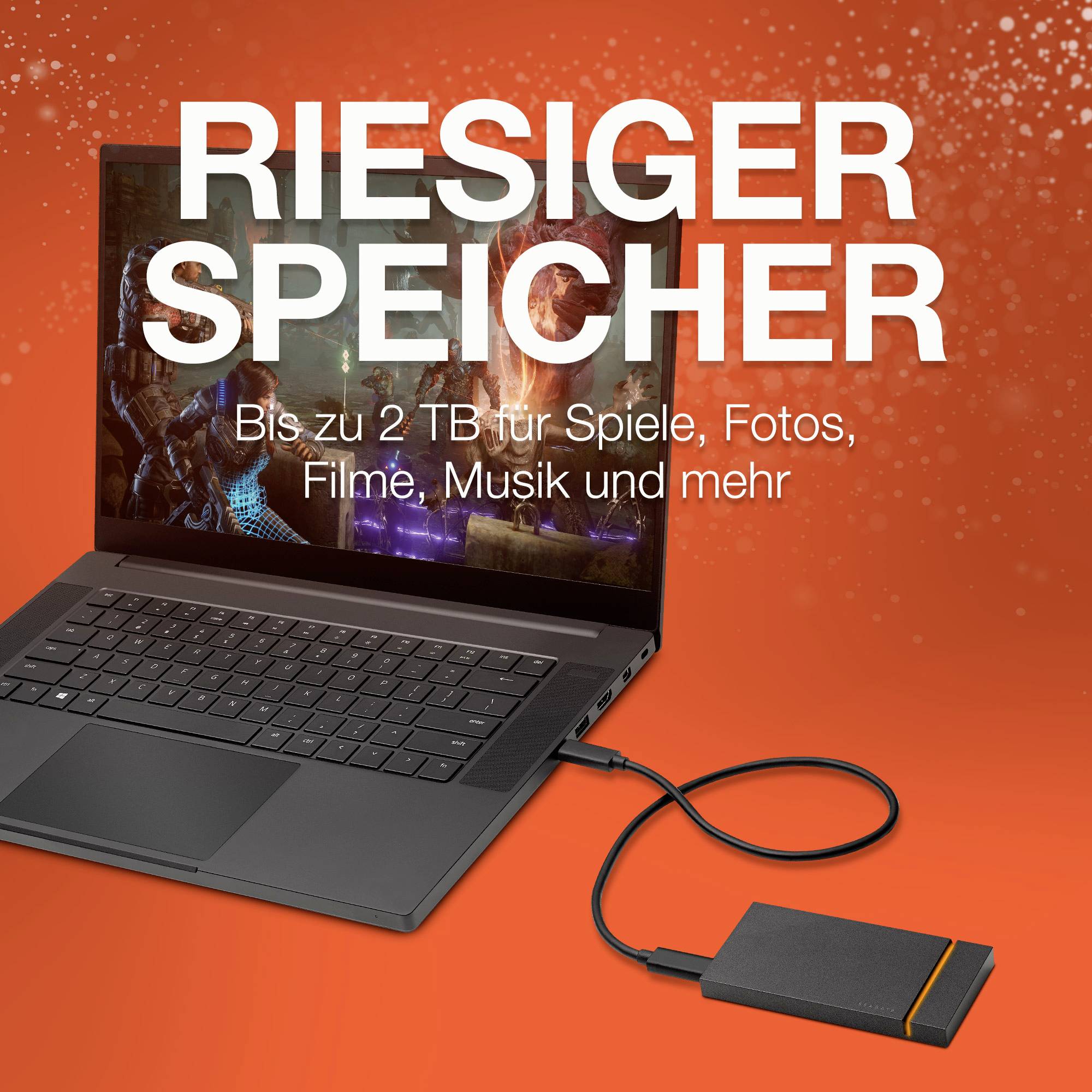 Seagate FireCuda® Gaming SSD 500 GB Externe SSD-Festplatte 6.35 cm (2.5 Zoll) USB-A (USB 3.2 Gen 2) Schwarz STJP500400