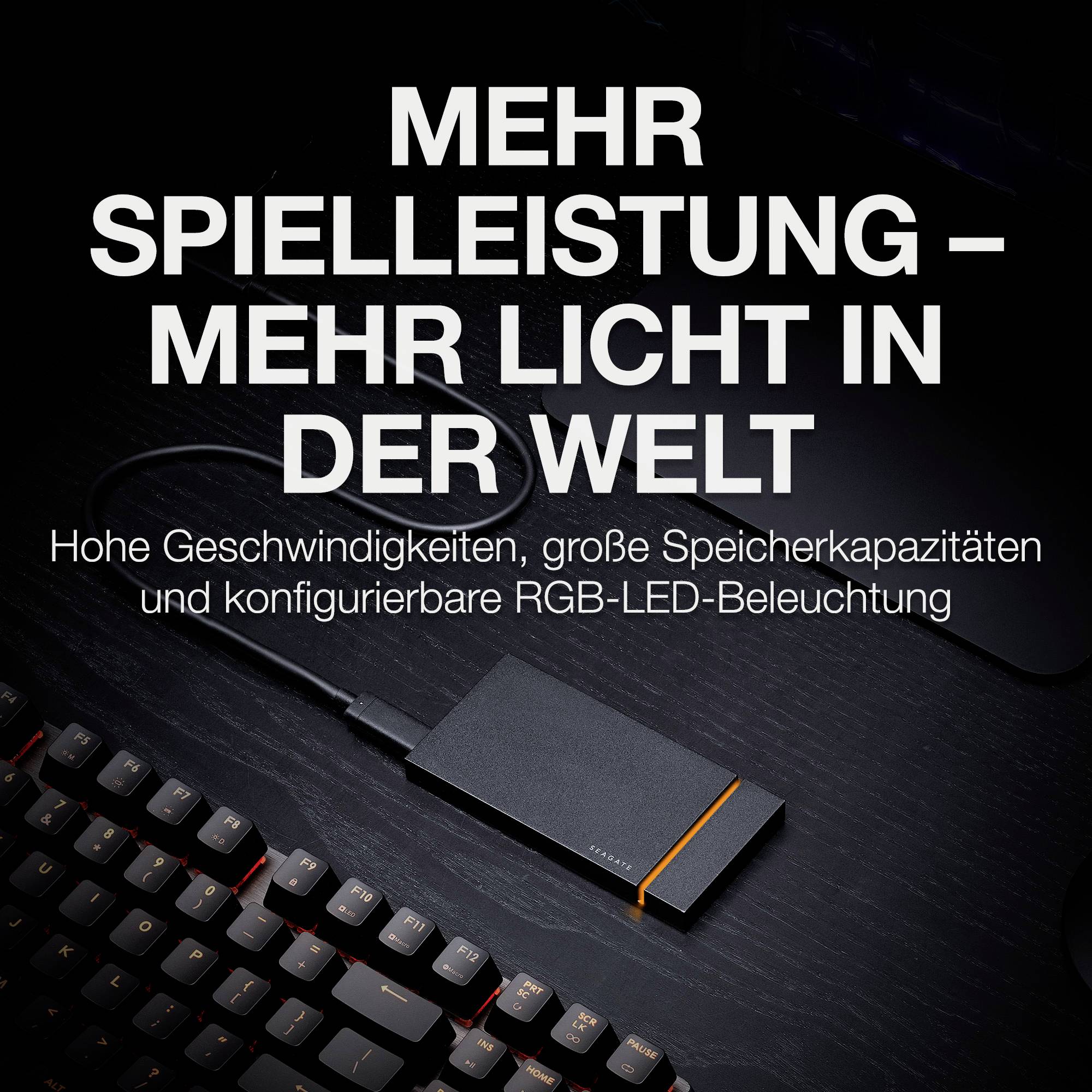 Seagate FireCuda® Gaming SSD 500 GB Externe SSD-Festplatte 6.35 cm (2.5 Zoll) USB-A (USB 3.2 Gen 2) Schwarz STJP500400