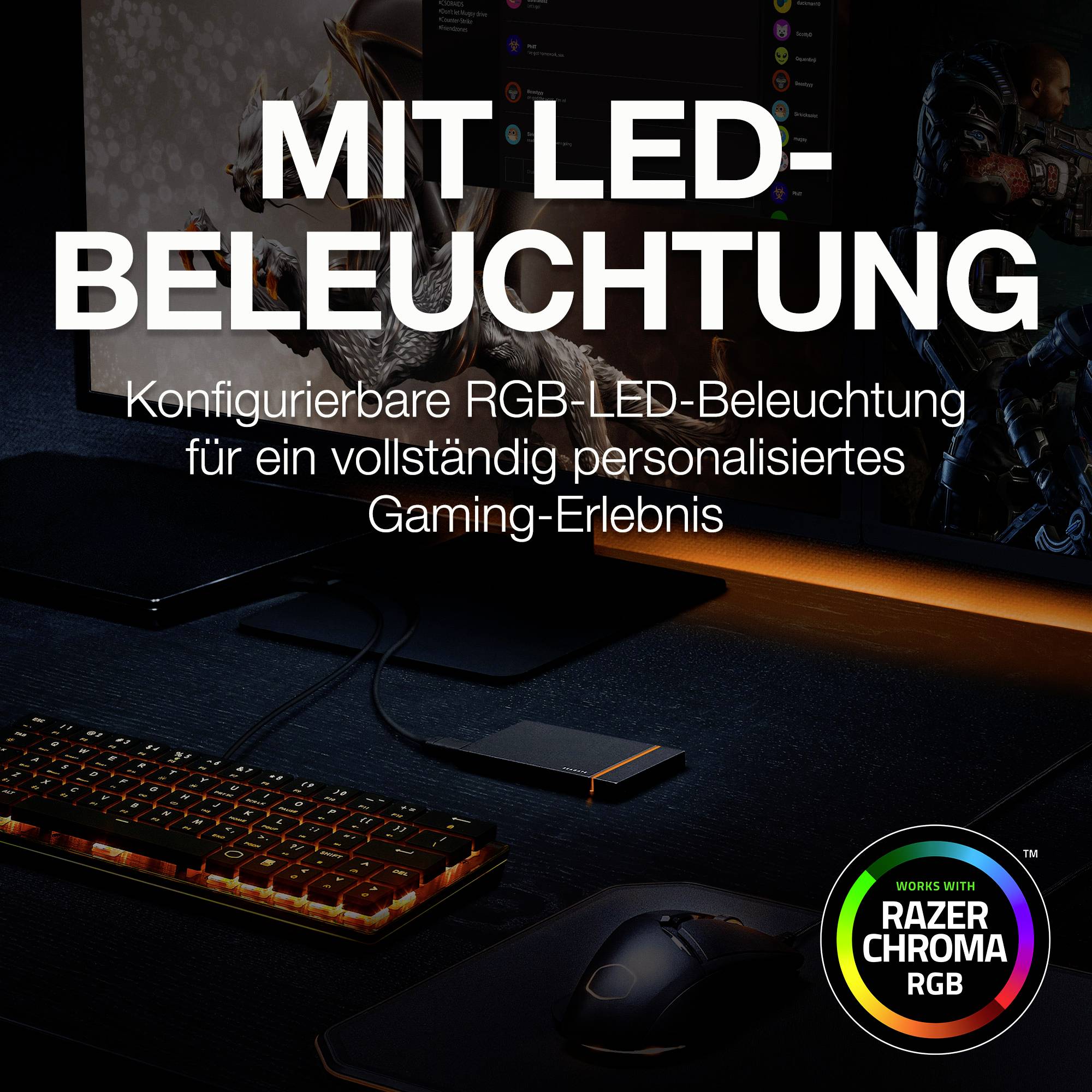 Seagate FireCuda® Gaming SSD 500 GB Externe SSD-Festplatte 6.35 cm (2.5 Zoll) USB-A (USB 3.2 Gen 2) Schwarz STJP500400