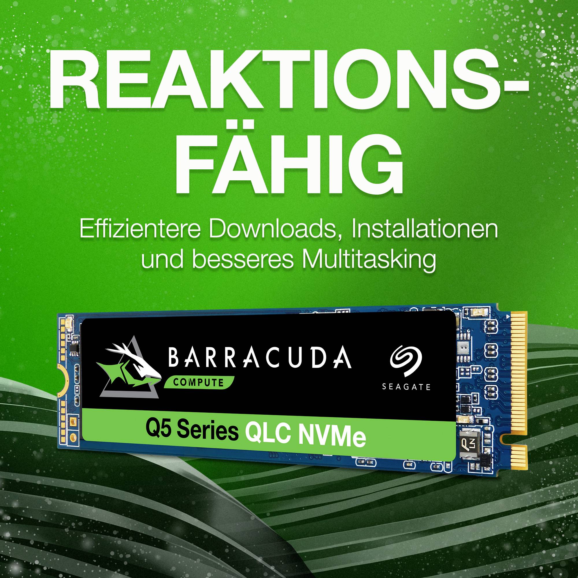 Seagate BarraCuda® Q5 SSD 1 TB Interne M.2 PCIe NVMe SSD 2280 PCIe NVMe 3.0 x4 Retail ZP1000CV3A001