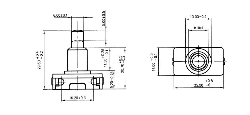 InterBär 3030-277.02 Druckschalter 250 V/AC 2A 1 x Aus/Ein rastend (L x B) 25mm x 14mm 1St.