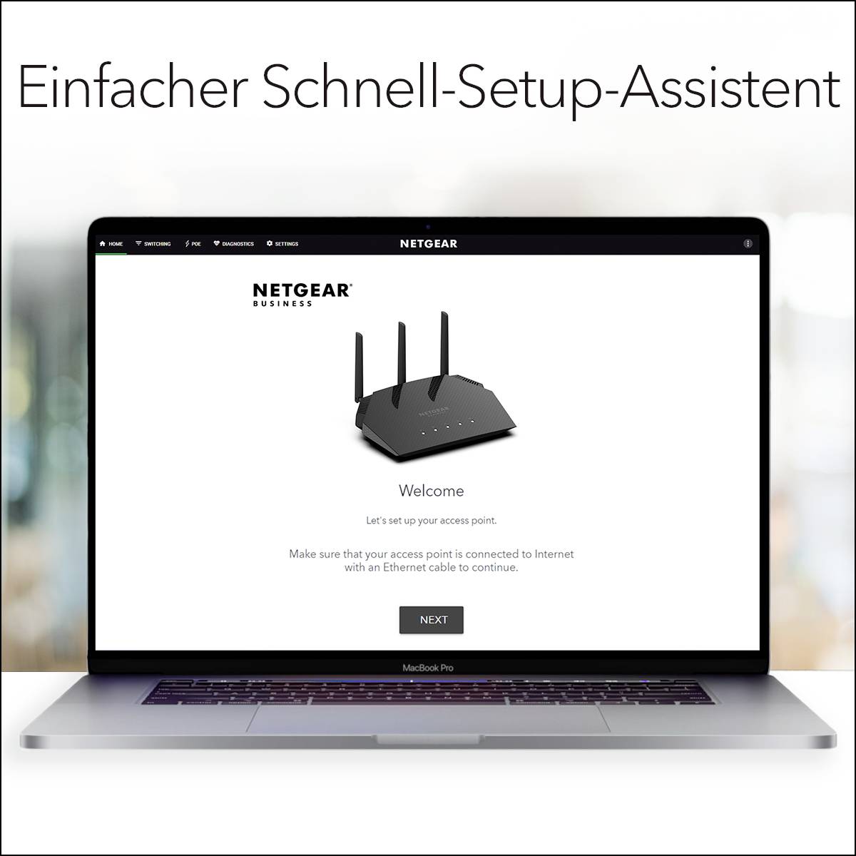 NETGEAR WAX204-100EUS 1PT Wi-Fi 6 AX1800 Access Point WLAN Access-Point 1 GBit/s 2.4 GHz, 5 GHz