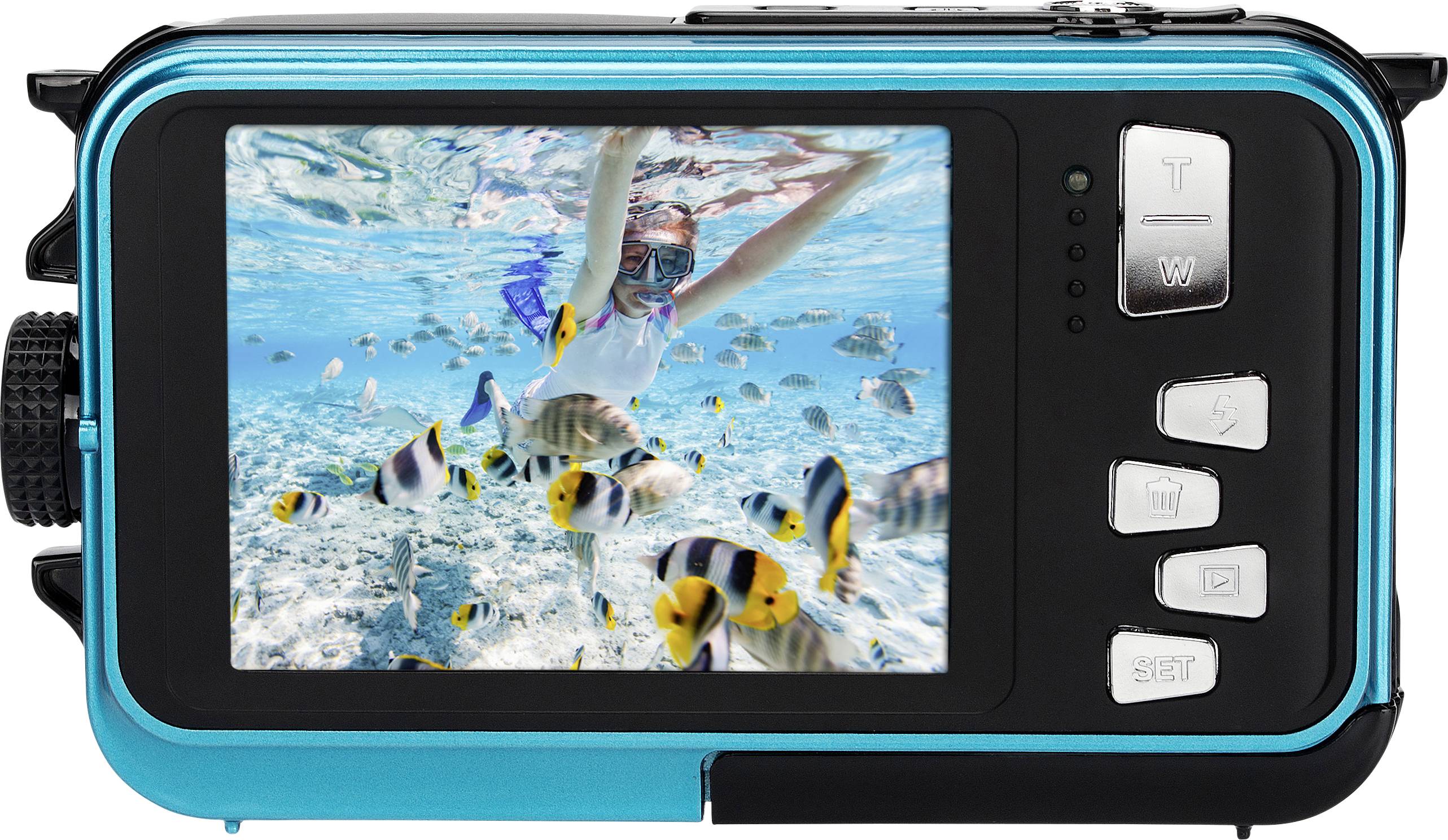 AgfaPhoto Realishot WP8000 Digitalkamera 24 Megapixel Blau inkl. Akku, inkl. Tasche Unterwasserkamera, Wasserdicht bis 3 m, Full HD Video