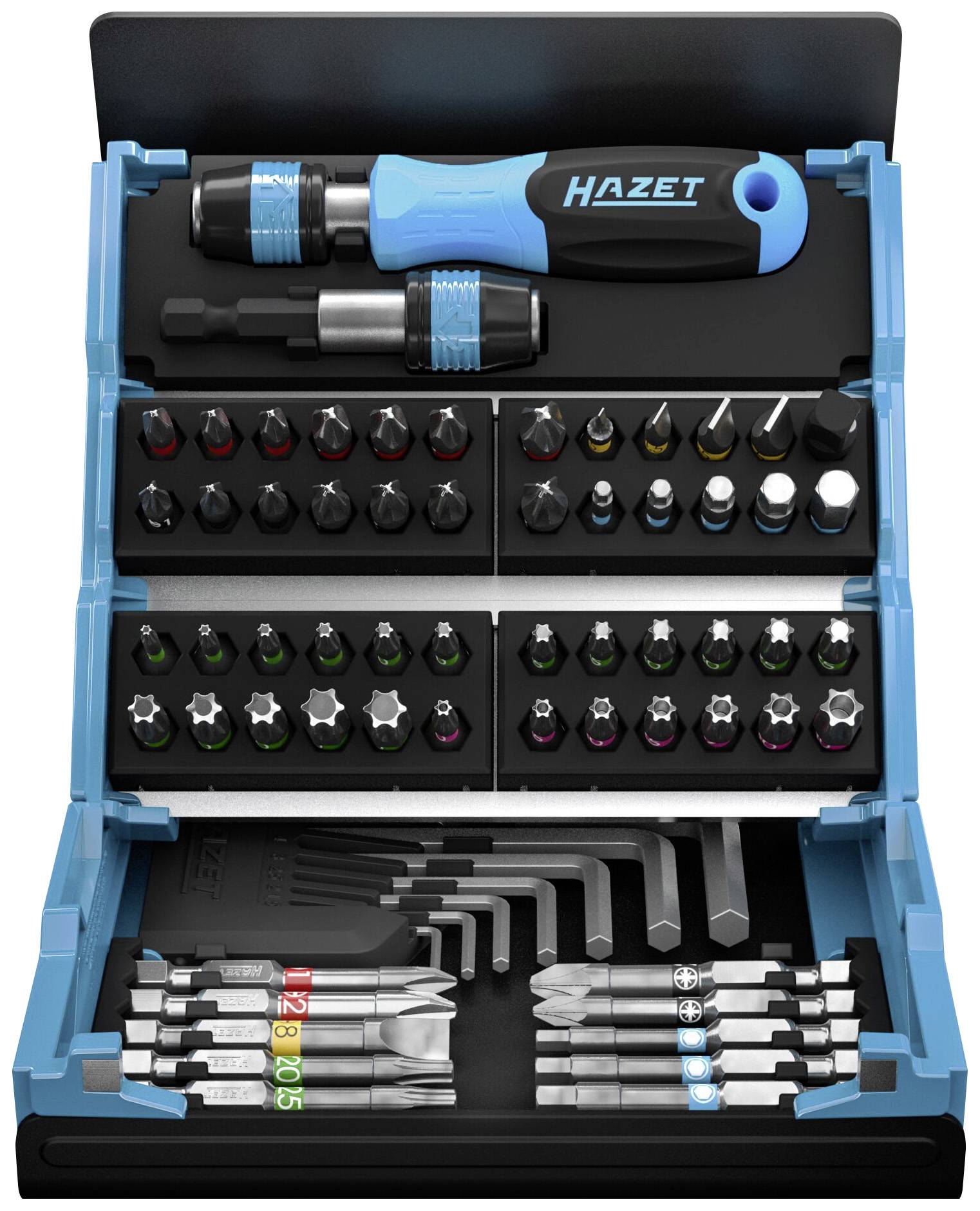 Hazet SmartCase 2200SC-1 Bit-Set 69teilig Innen-Sechskant, Schlitz, Kreuzschlitz Phillips, Kreuzschlitz Pozidriv, T-Profil