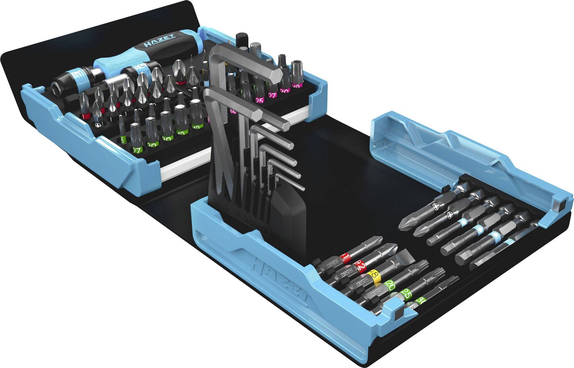 Hazet SmartCase 2200SC-1 Bit-Set 69teilig Innen-Sechskant, Schlitz, Kreuzschlitz Phillips, Kreuzschlitz Pozidriv, T-Profil