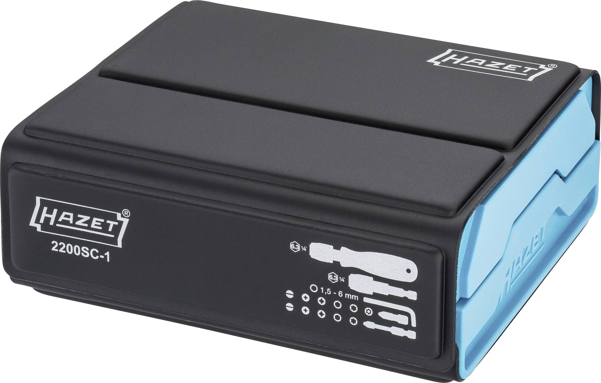 Hazet SmartCase 2200SC-1 Bit-Set 69teilig Innen-Sechskant, Schlitz, Kreuzschlitz Phillips, Kreuzschlitz Pozidriv, T-Profil