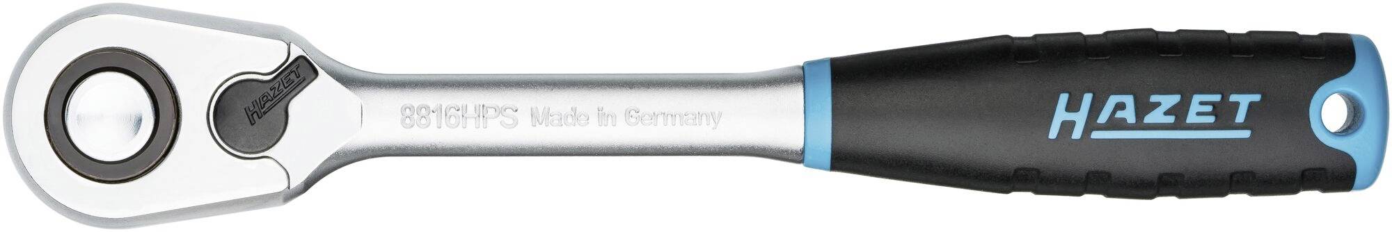 Handratchet der Marke Hazet mit schwarzem Griff und der Aufschrift 'Made in Germany'.