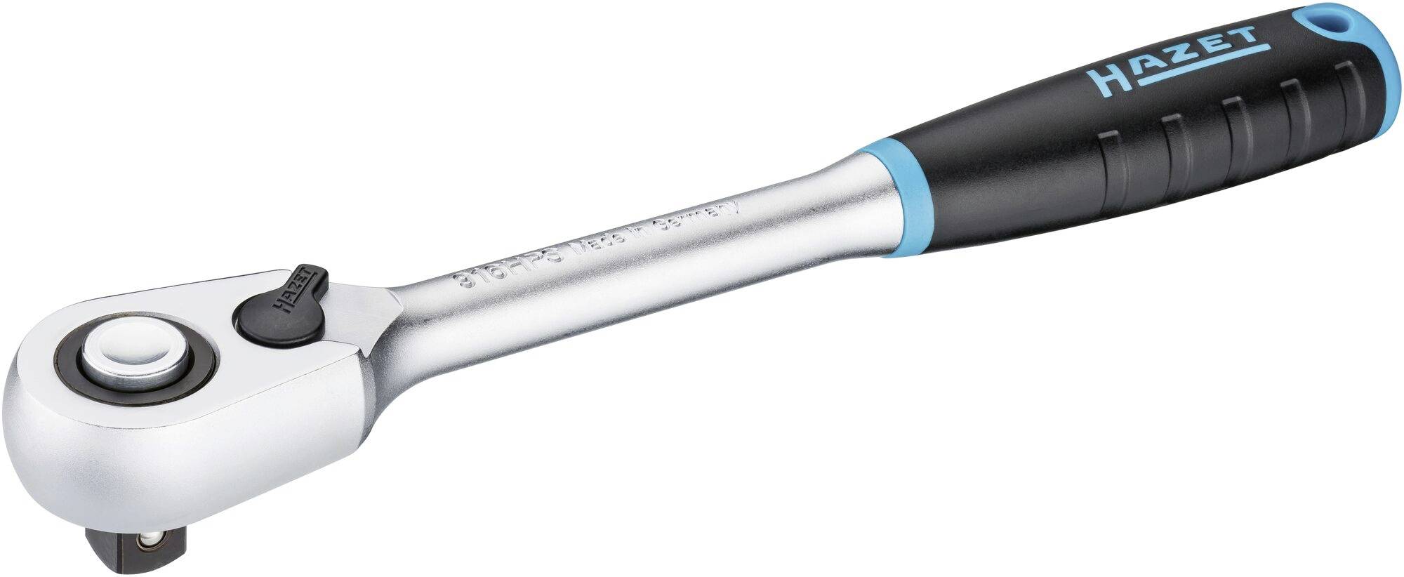Ratsche mit ergonomischem Griff, Marke 'Hazet'. Ideal für präzises Schrauben in Werkstätten oder Heimprojekten.