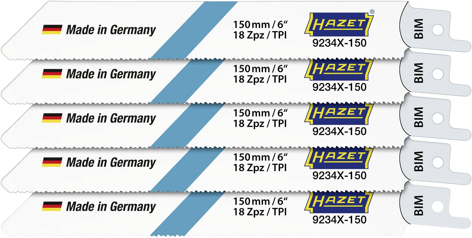 Hazet 9234X-150/5 Säbelsägeblätter-Set Sägeblatt-Länge 225 mm 5 St.