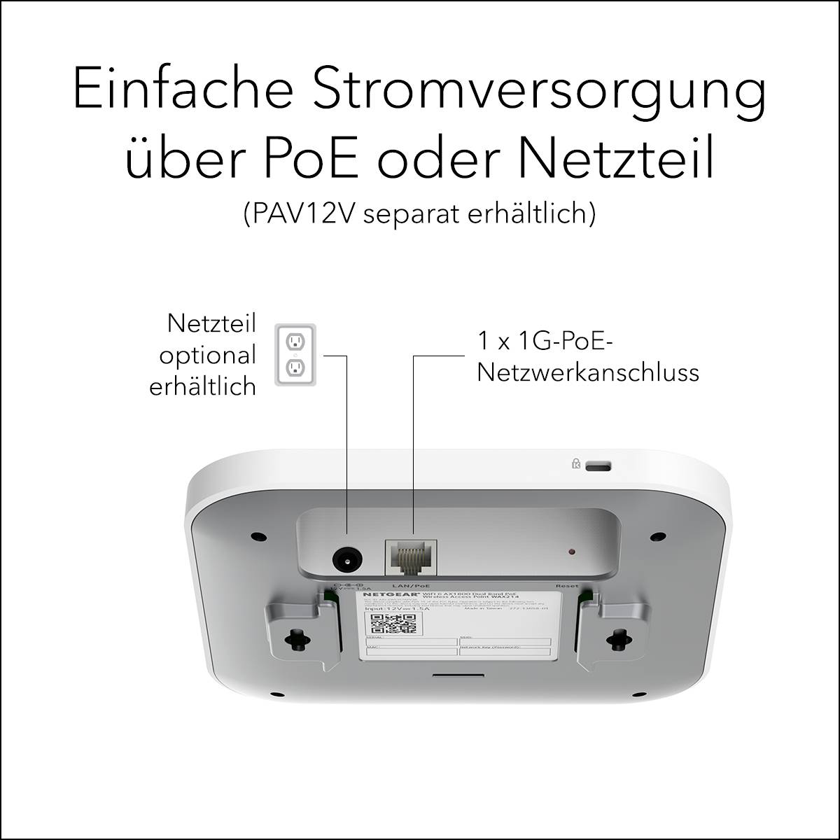 NETGEAR WAX214-100EUS 5PT Wi-Fi 6 Ax1800 Access Point WLAN Access-Point