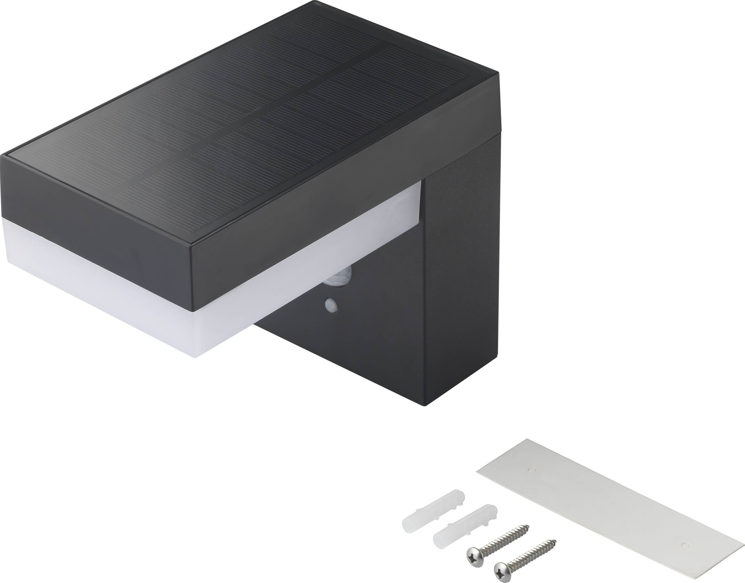 Sygonix SY-4715526 Solar-Außenwandleuchte mit Bewegungsmelder SMD LED 6W Schwarz