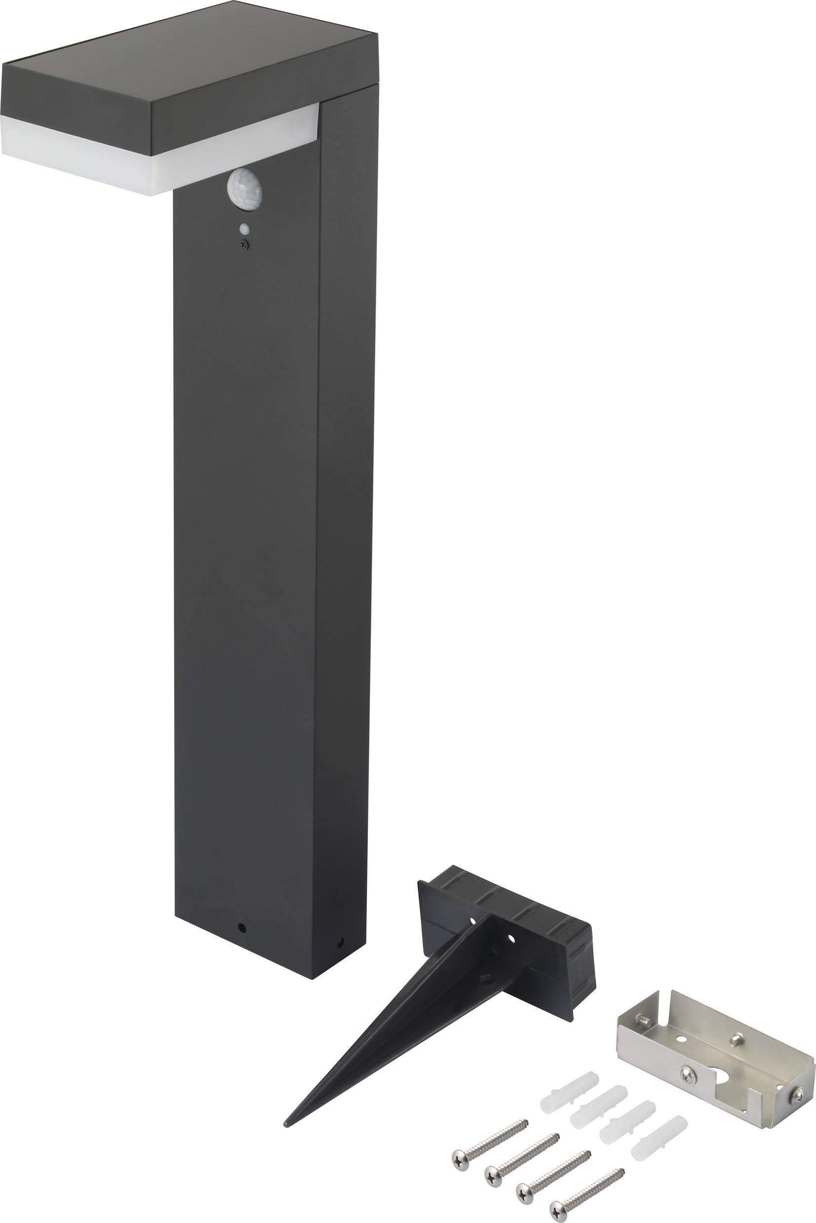 Sygonix SY-4715528 Solar-Außenstandleuchte mit Bewegungsmelder SMD LED 6W Schwarz