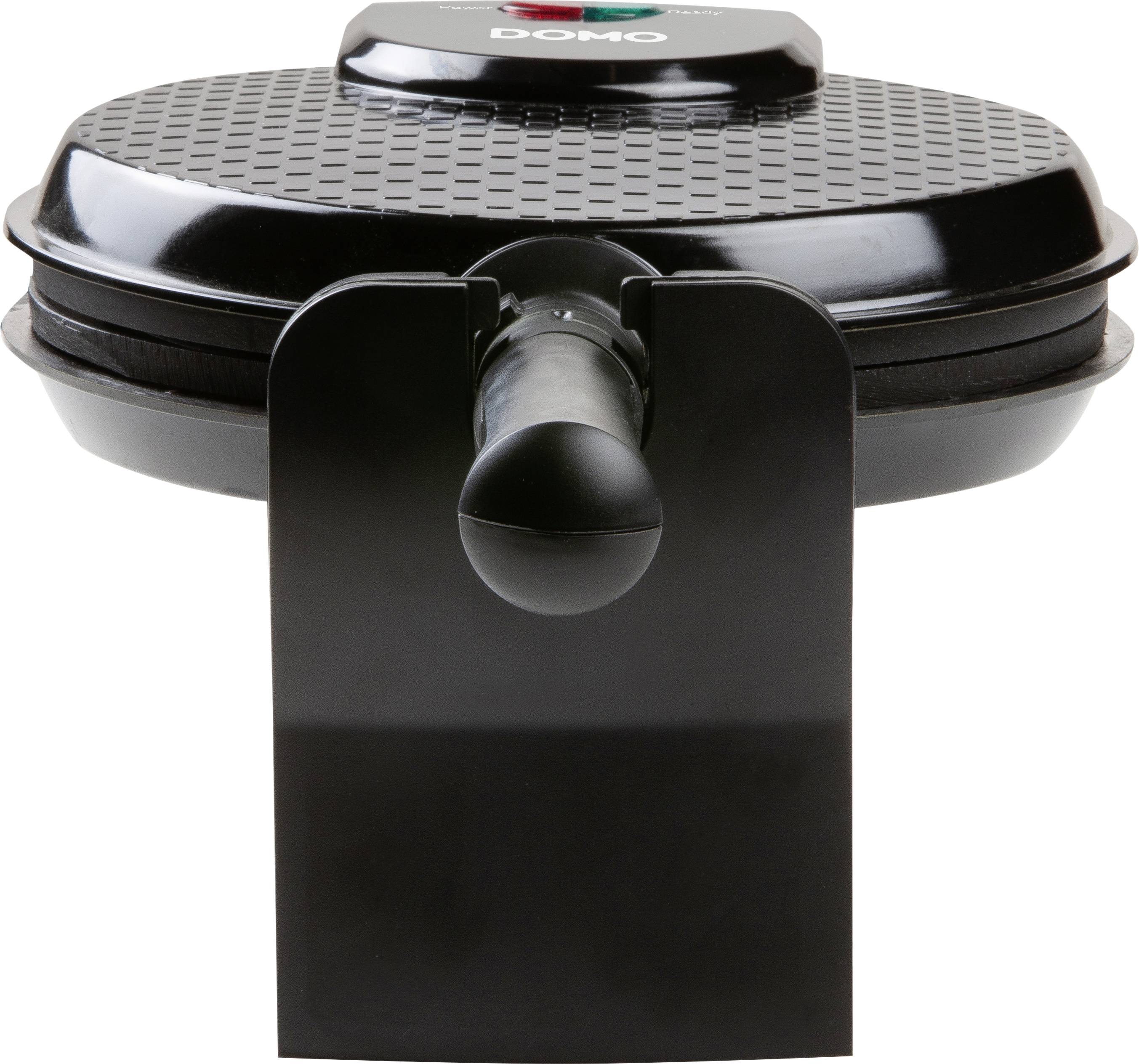 DOMO DO9223W Waffeleisen Antihaftbeschichtung, Kontrollleuchte Schwarz