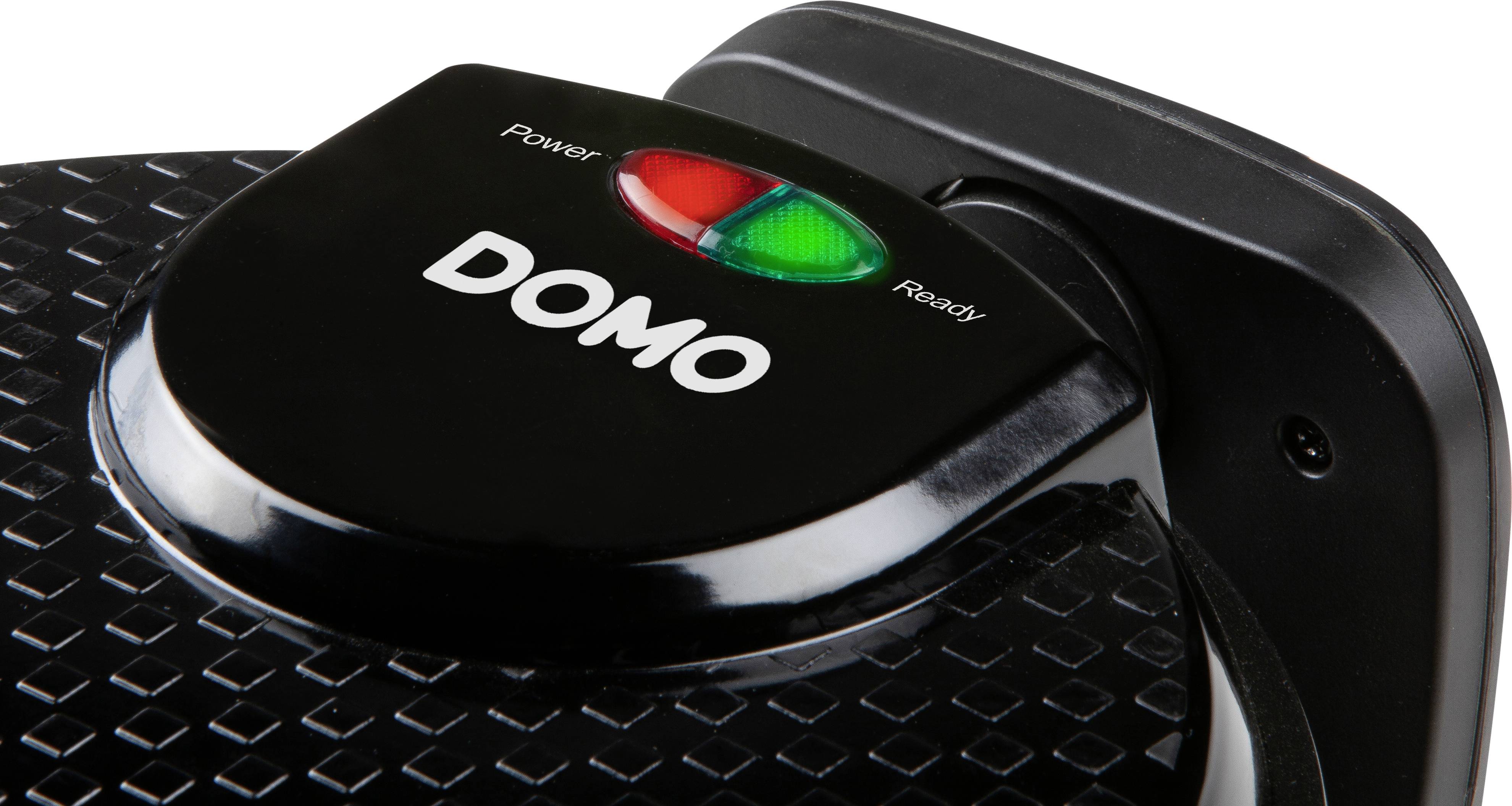 DOMO DO9223W Waffeleisen Antihaftbeschichtung, Kontrollleuchte Schwarz