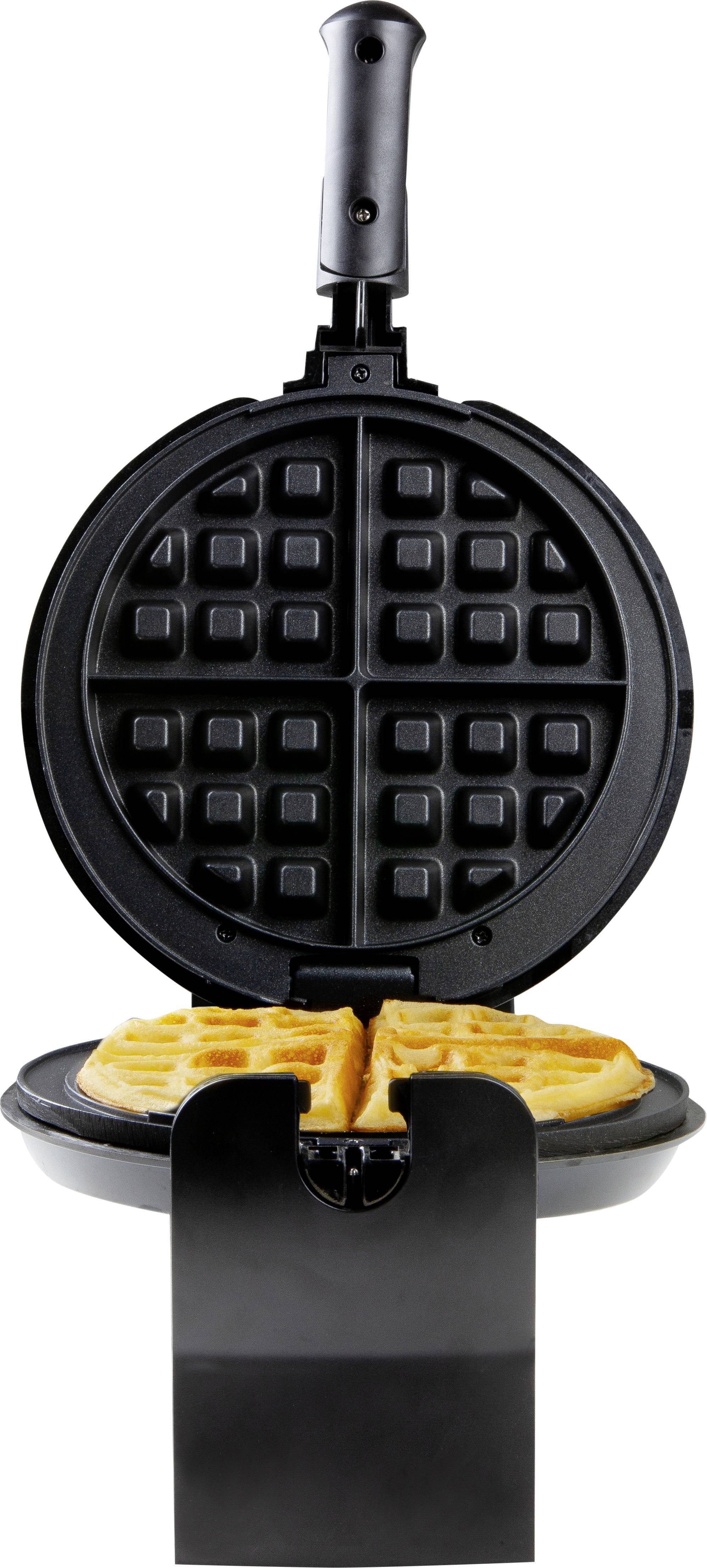 DOMO DO9223W Waffeleisen Antihaftbeschichtung, Kontrollleuchte Schwarz