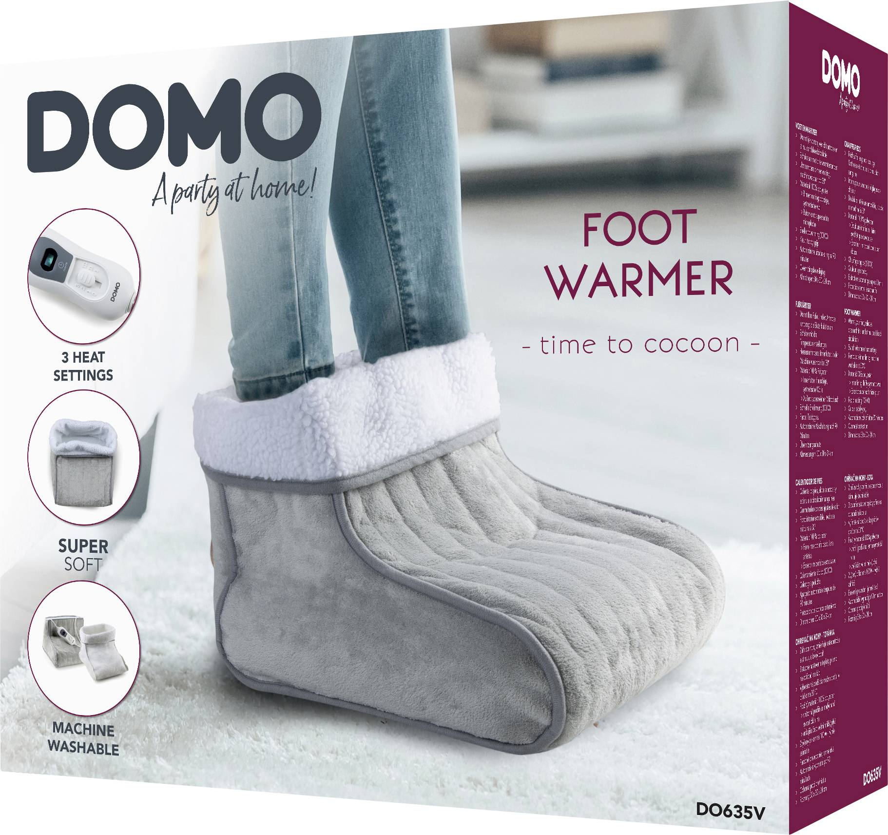 DOMO DO635V Fußwärmer 100W Grau