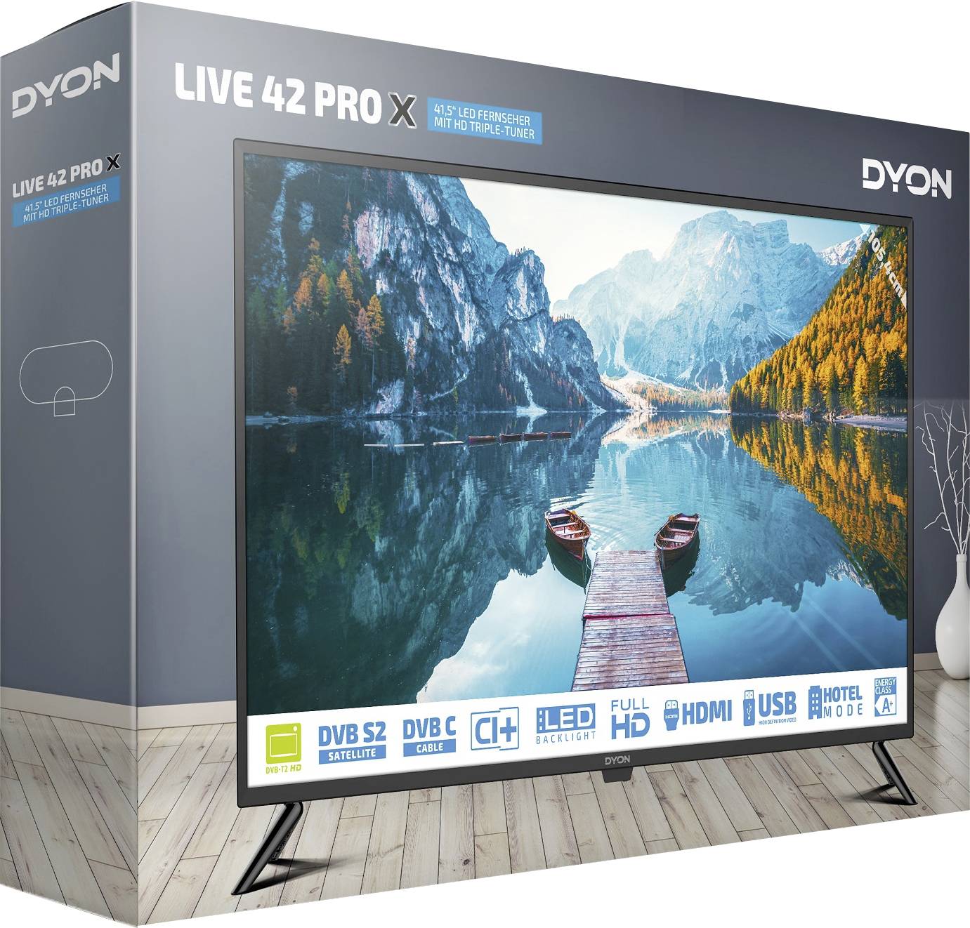 Dyon Live 42 Pro X LED-TV 105cm 42 Zoll EEK F (A - G) DVB-T2, DVB-C, DVB-S, Full HD, CI+ Schwarz