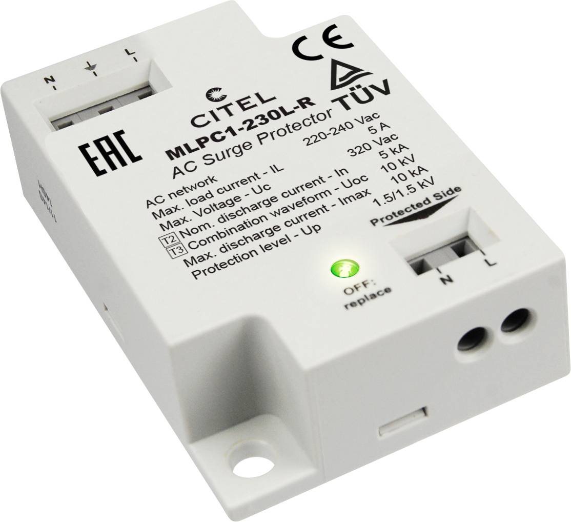 Citel 831211 MLPC1-230L-R Einbau-Überspannungsschutz Überspannungsschutz für: Abzweigdosen 10 kA 1St.