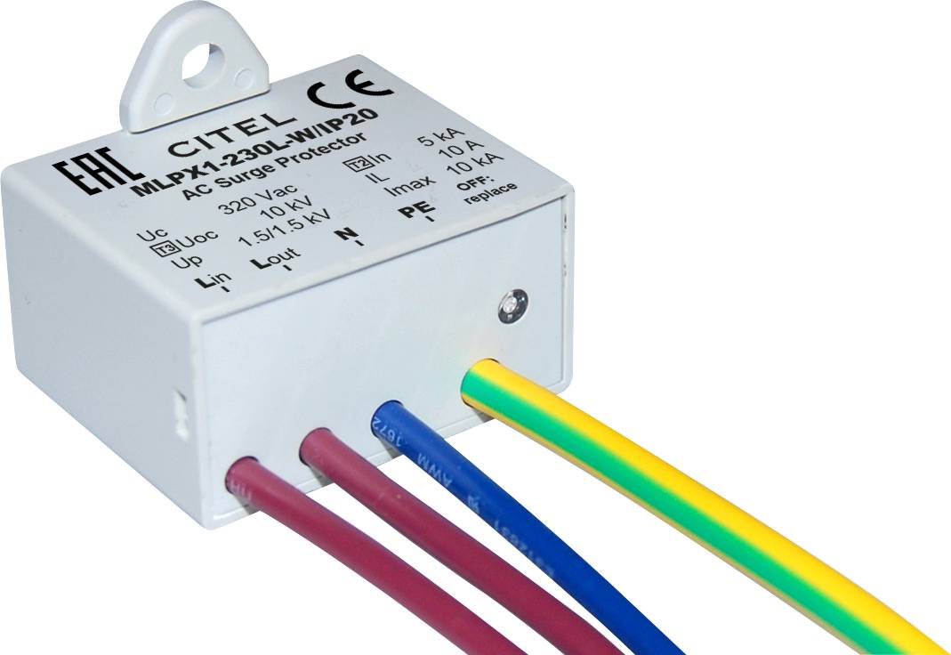 Citel 711216 MLPX1-230L-W/IP20 Einbau-Überspannungsschutz Überspannungsschutz für: Abzweigdosen 10 kA 1St.