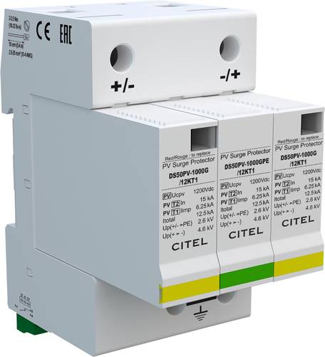 Citel 482393 DS50PVS-1000G/12KT1 Kombiableiter Überspannungsschutz für: Verteilerschrank 60 kA 1St.
