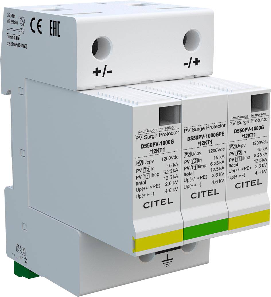 Citel 482393 DS50PVS-1000G/12KT1 Kombiableiter Überspannungsschutz für: Verteilerschrank 60 kA 1St.