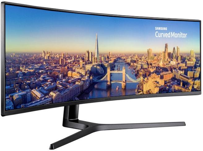 Samsung C49J890DKR LCD-Monitor EEK G (A - G) 124.5 cm (49 Zoll) 3840 x 1080 Pixel 32:9 5 ms DisplayPort, HDMI®, Kopfhörer (3.5 mm Klinke), USB-A (U