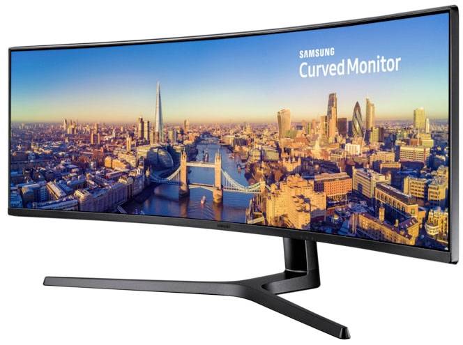 Samsung C49J890DKR LCD-Monitor EEK G (A - G) 124.5 cm (49 Zoll) 3840 x 1080 Pixel 32:9 5 ms DisplayPort, HDMI®, Kopfhörer (3.5 mm Klinke), USB-A (U