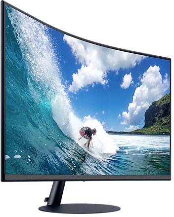 Samsung C32T550FDR Curved LCD-Monitor EEK F (A - G) 80 cm (31.5 Zoll) 1920 x 1080 Pixel 16:9 4 ms HDMI®, DisplayPort, VGA, Kopfhörer (3.5 mm Klinke