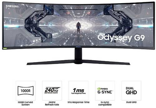 Samsung Odyssey C49G94TSSR LCD Monitor 124.5cm (49 Zoll) EEK G (A G) 5120 x 1440 Pixel 1 ms HDMI®  - Onlineshop Voelkner