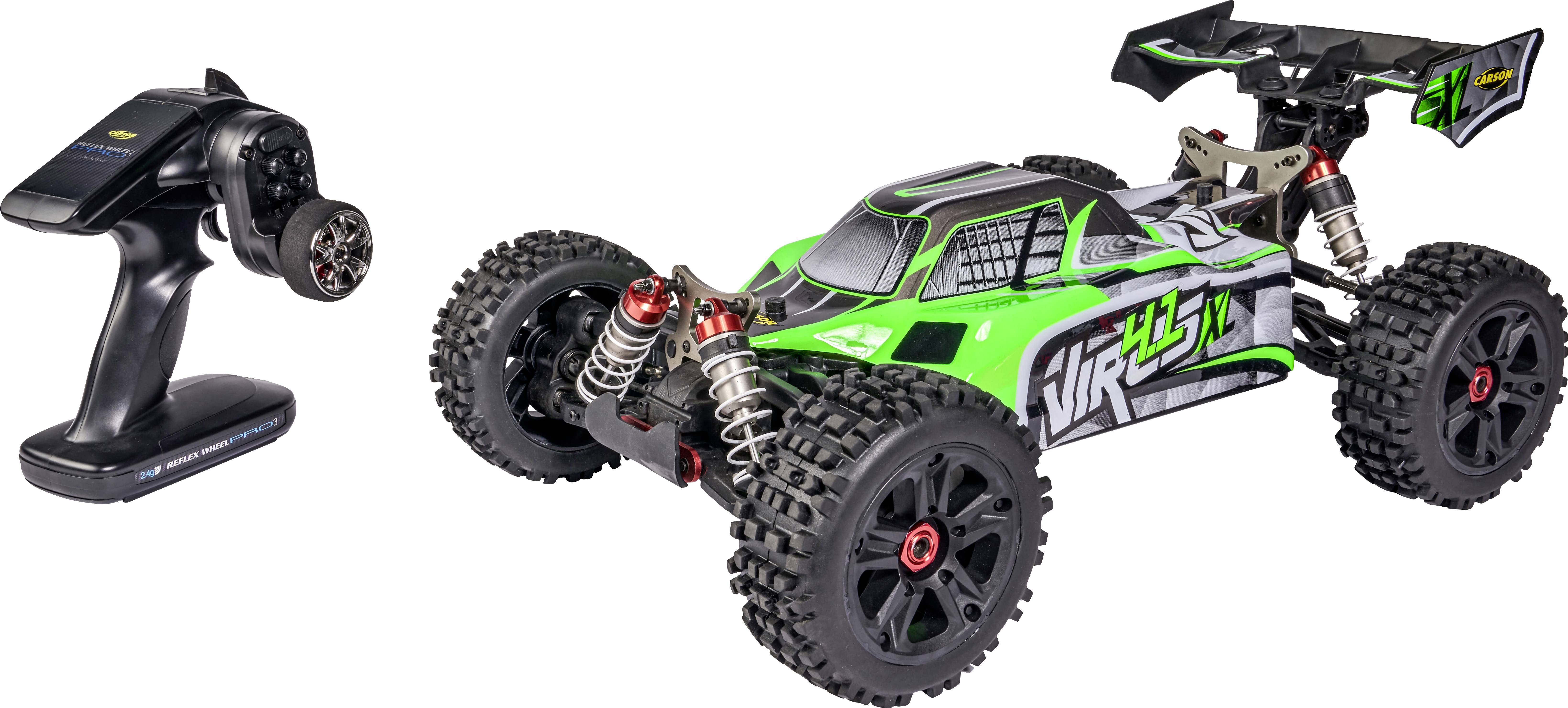 Carson Modellsport Virus 4.1 XL 4S Grün Brushless 1:8 RC Modellauto Elektro Buggy Allradantrieb (4WD) RtR 2,4GHz