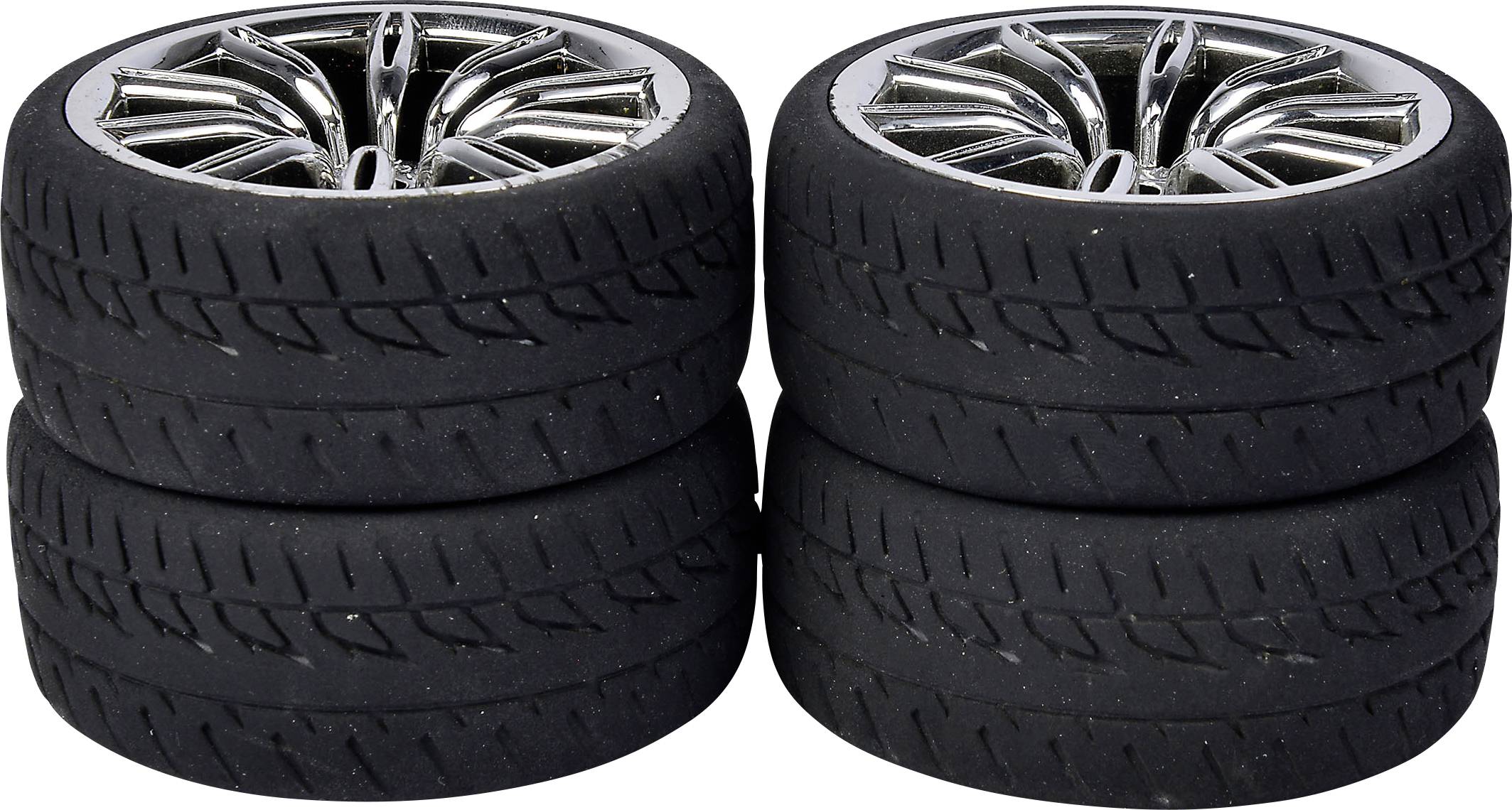 Carson Modellsport 1:10 Straßenmodell Kompletträder Straßenprofil M-Design Chrom 4St.