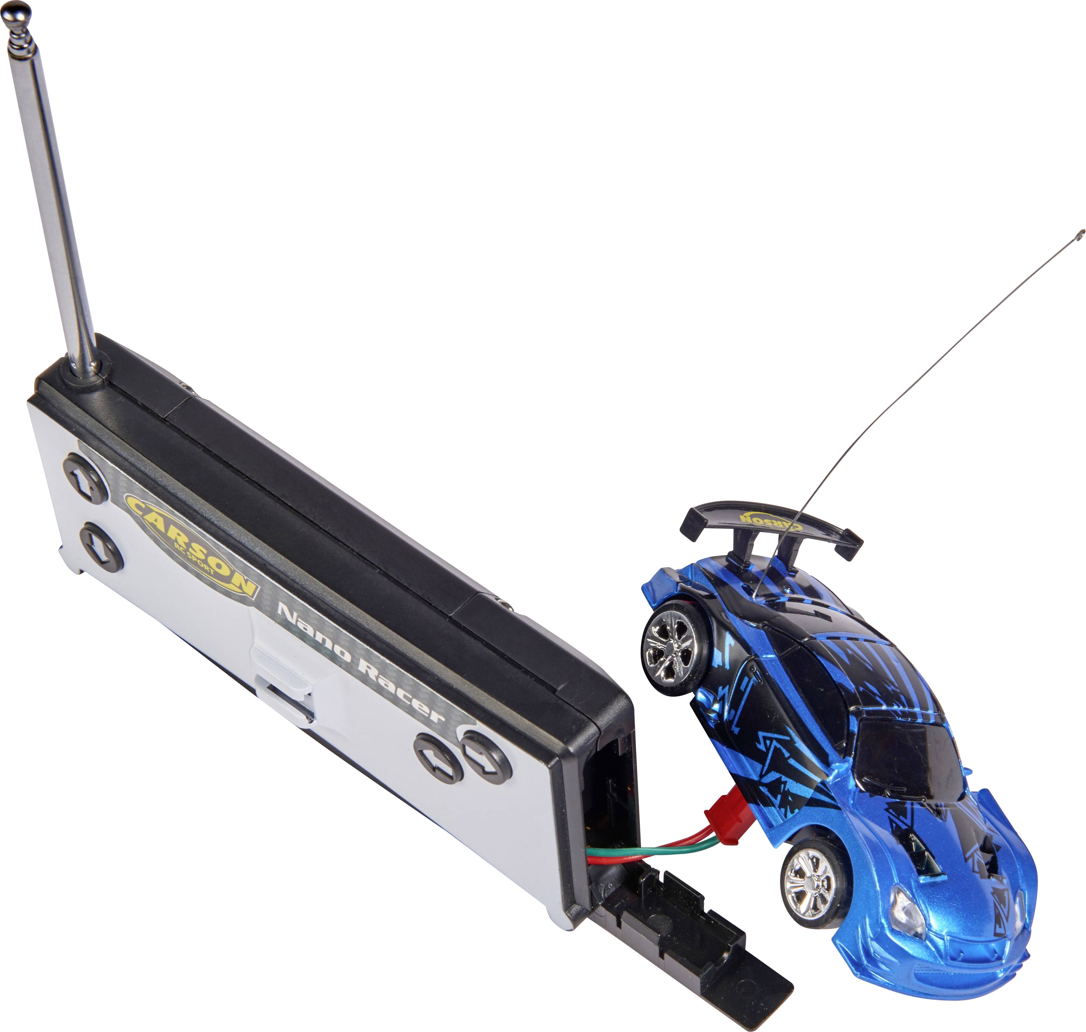 Carson Modellsport 404216 Nano Racer Dragon 1:60 RC Modellauto Elektro Rennwagen inkl. Akku, Ladegerät und Senderbatterien