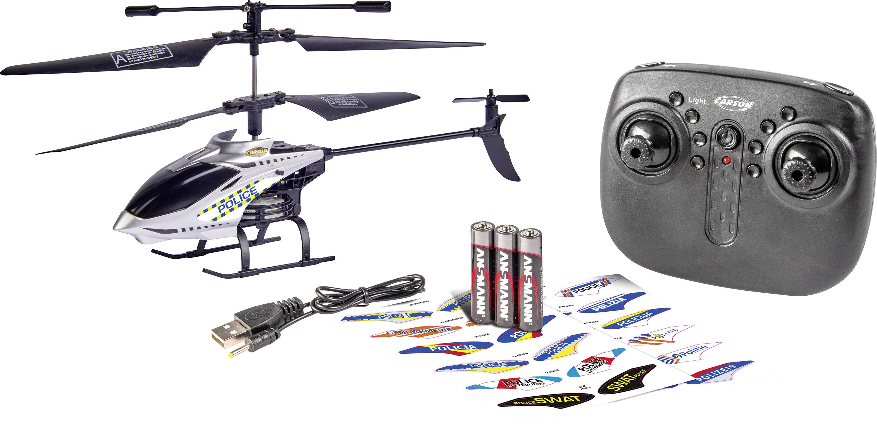 Carson Modellsport Police Tyrann 230 Gyro RC Einsteiger Hubschrauber RtF