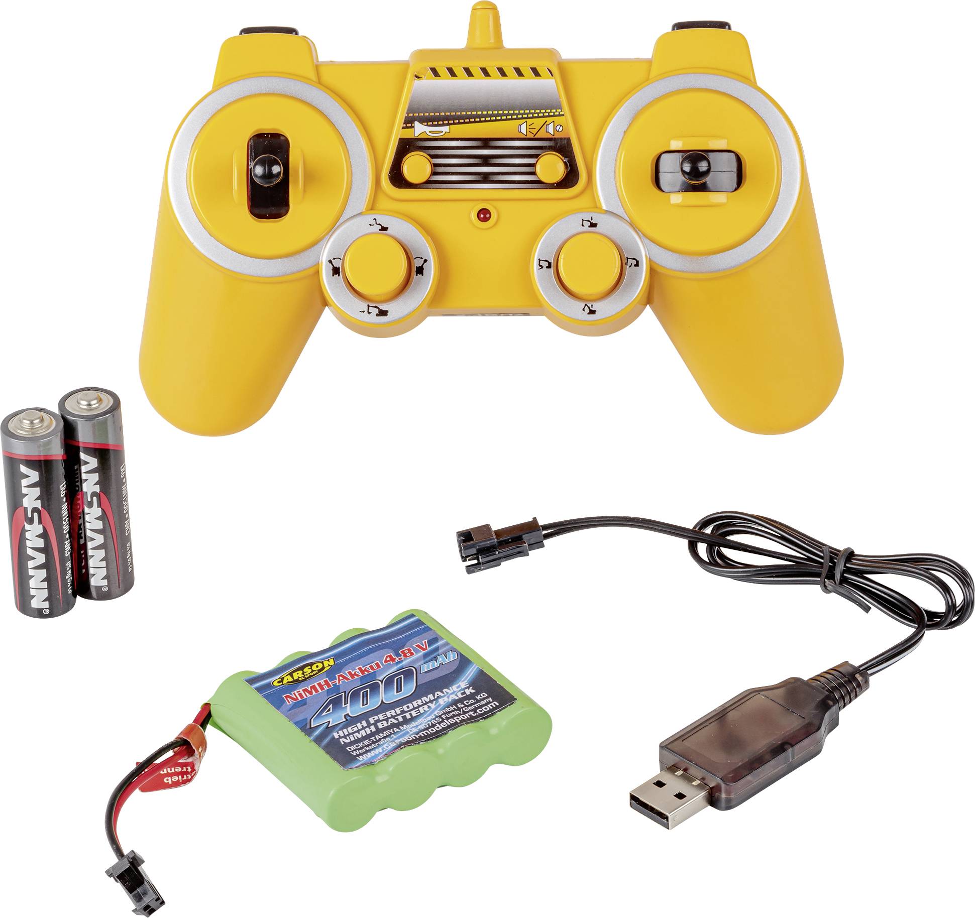 Carson Modellsport 907339 Raupenbagger Volvo 1:16 RC Einsteiger Funktionsmodell Elektro Baufahrzeug inkl. Akku, Ladegerät und